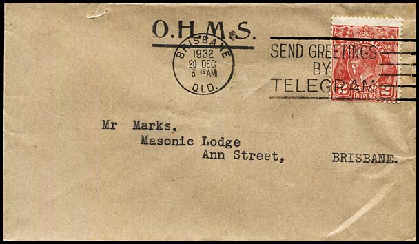 Send BNE 20 Dec 1932